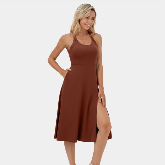 HALARA - NWT Backless Cut Out Twisted Side Pocket Split Midi Casual Dress - Picture 2 of 13